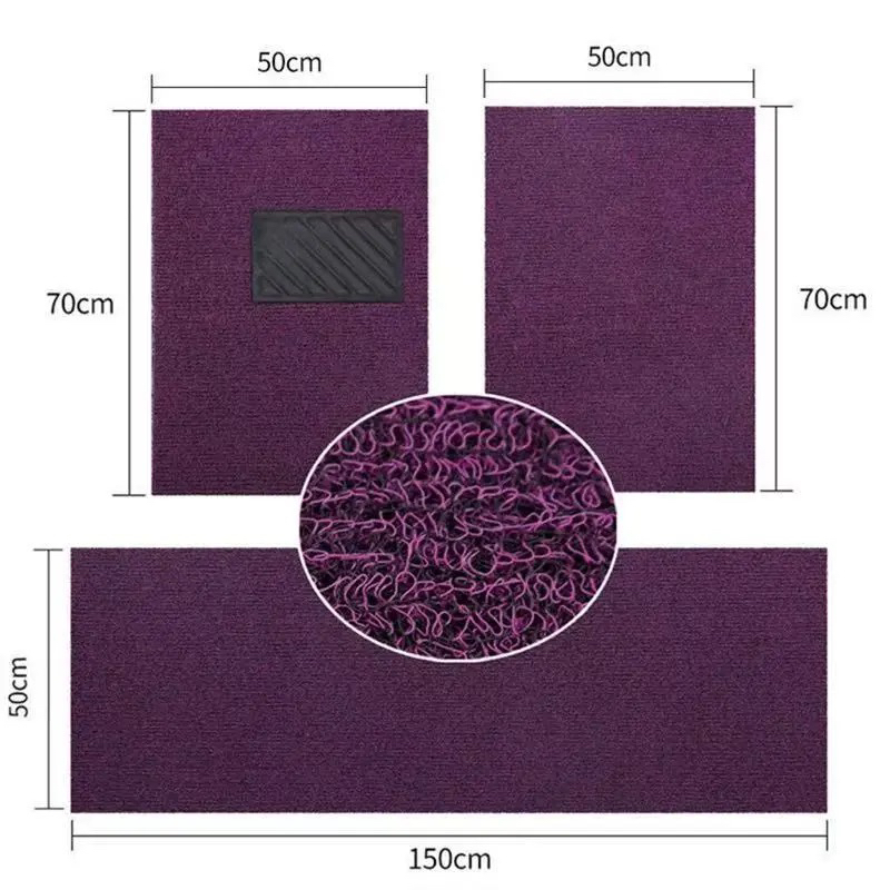 Universal – Universal Foot Pad Waterproof Thickened - black-purple-three-piece-set-front-5070-rear-50150