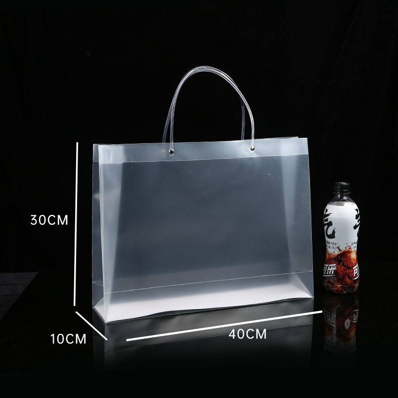 Spot pp bolso de mano transparente bolsa de regalo de plástico de pvc esmerilado bolsa de regalo de mano de boda logotipo personalizado a granel image 29