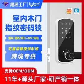 欧美单舌智能锁TTLOCK手机APP指纹智能门锁涂鸦wifi指纹锁厂家