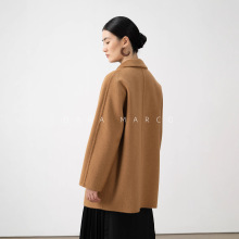 「轻奢100骆驼绒」M家3W+经碘驼801双排中长款手工大衣女秋冬外套