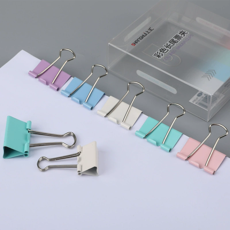 KO6M color student Mo folder long tail clip 58 boxed 71 metal Randy folder business office bill clip
