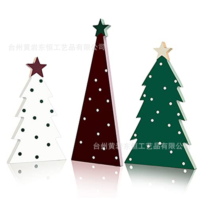 木製クリスマスツリーデスクトップオーナメントスタンディングデコレーションミニチュアツリーテーブル装飾素朴な農家木製工芸品|undefined