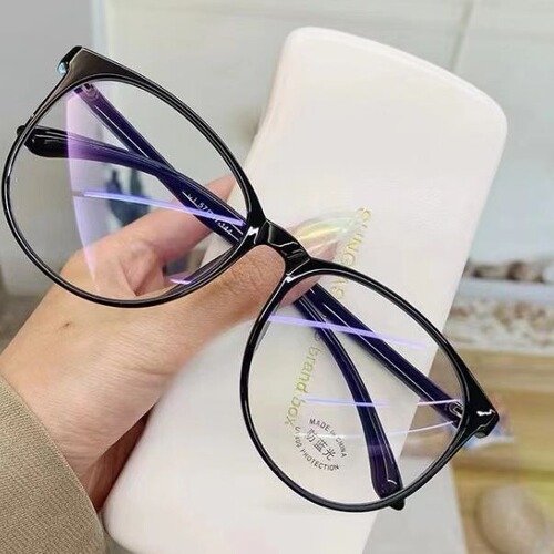 Xiaohongshu Optical Mirrors Fashion Flat Mirrors Black Frame Glasses Women's Plain Mirrors Korean Style Trendy Glasses Batch