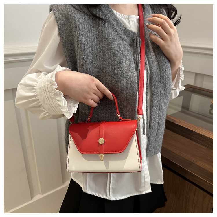 Women's Small Pu Leather Color Block Classic Style Square Magnetic Buckle Crossbody bag BAX display picture 24