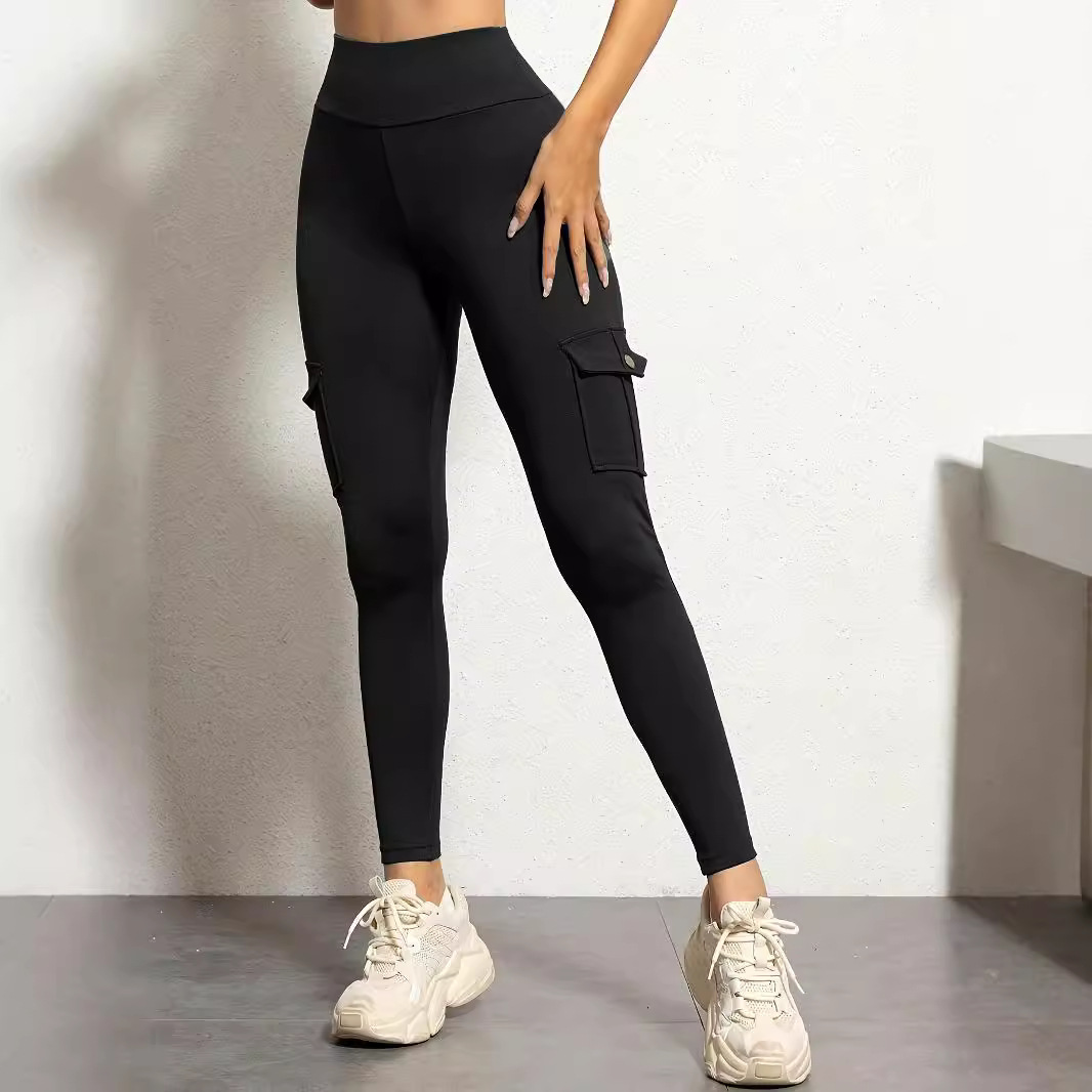 Cross-Border European and American Slim-Fitting Fitness Pants for Women, Elastic Tight-Fitting Nine-Point Pants, Sweatpants, High-Waisted, Temperament, Commuting, Hip-Lifting, Long