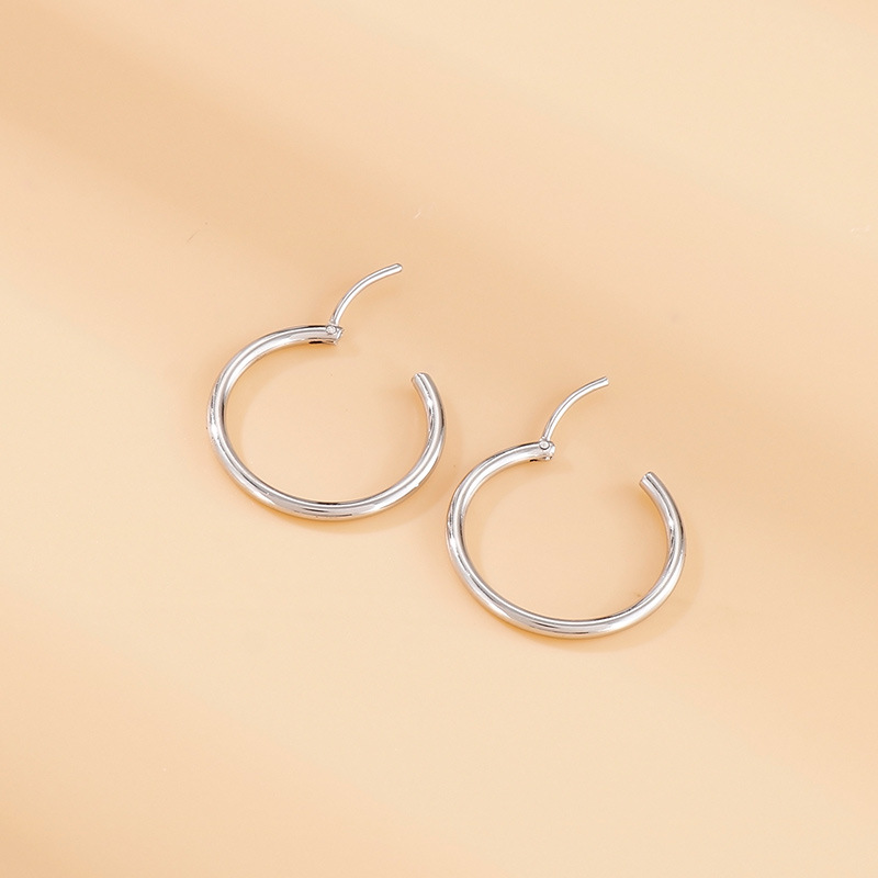 Pendientes de aro clásicos en acero inoxidable accesorios joyas_voghion.com