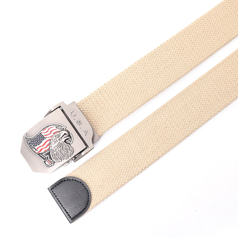 Canvas Gürtel Für Herren Taktisch Mit Glatter Schnalle Freizeit_voghion.com