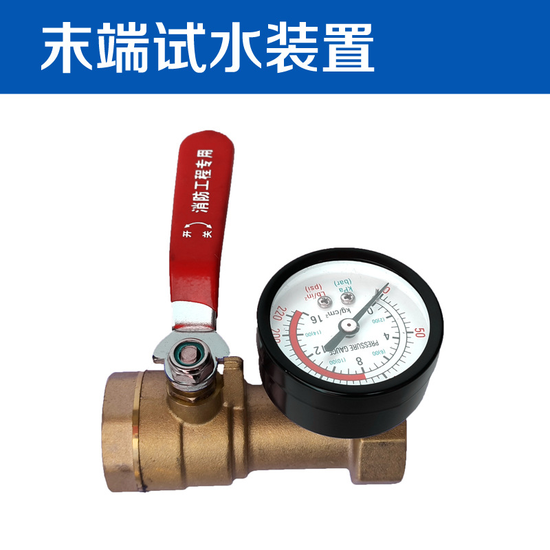 末端试水装置ZSMD消防喷淋系统消火栓试压球阀带压力表1寸/DN25