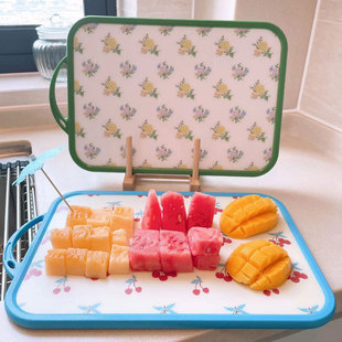 Ins Cherry Fruit Pp Cutting Board Double-Sided Usable for Picnic Camping Kitchenware Antibacterial Kitchen Plastic Cutting Board Home