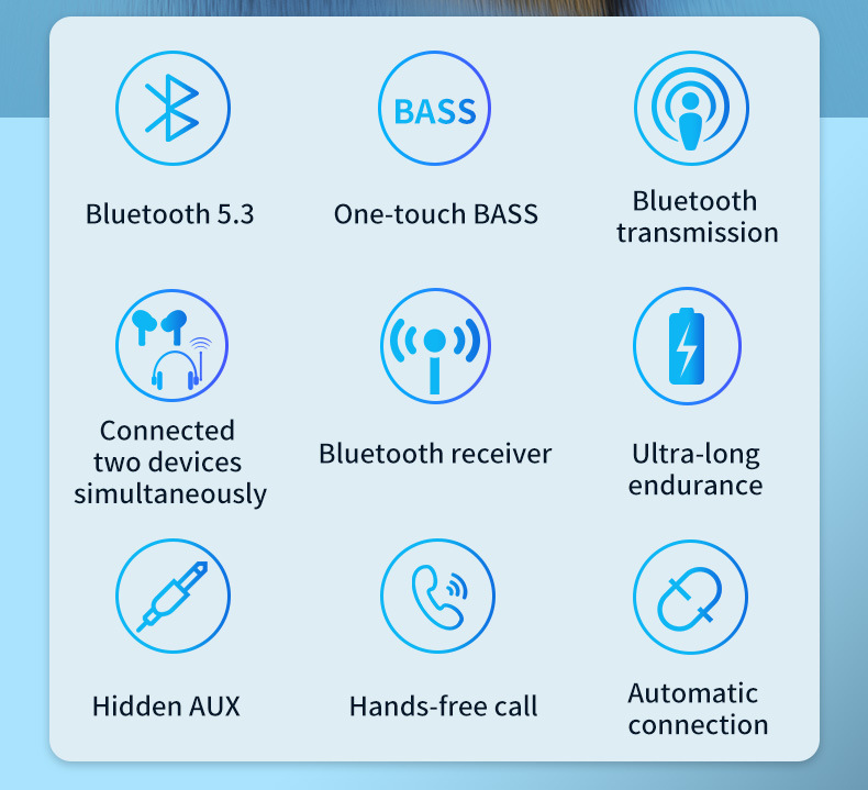 BR17 Bluetooth receiver transmitter with subwoofer one-to-two integrated storage cable audio two-in-one adapter