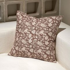 在庫あり Amazon 片面プリントデザイン 45x45 花柄赤茶色枕カバーレトロポリエステル綿ニュートラルデザイン枕カバー