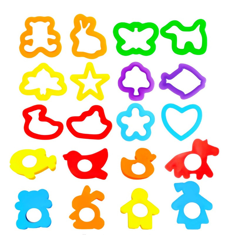 Primary School Students' Creative Cute and Cute Cartoon Colored Clay Handmade Small Animal DIY Mold 20P Leather Clay Tools Wholesale