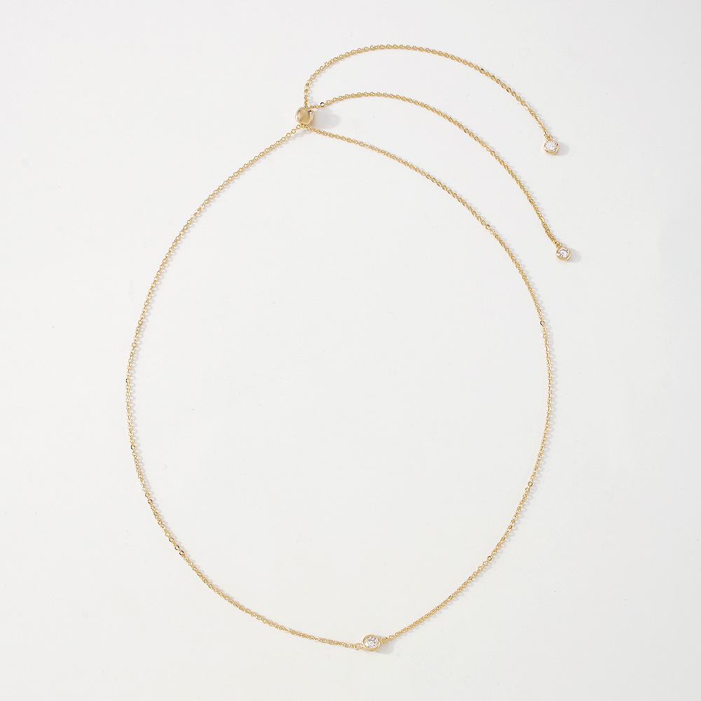 exquisite tassel necklace simple Yshaped retractable copper clavicle chainpicture3