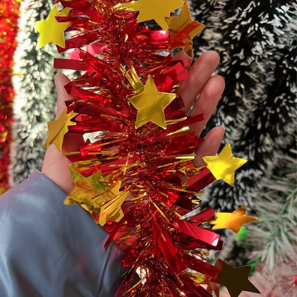 Raya de colores lana raya Decoración de cumpleaños Festival jardín de infantes vacaciones Garland FIESTA DE Navidad día de Año Nuevo suministros de decoración de Año Nuevo