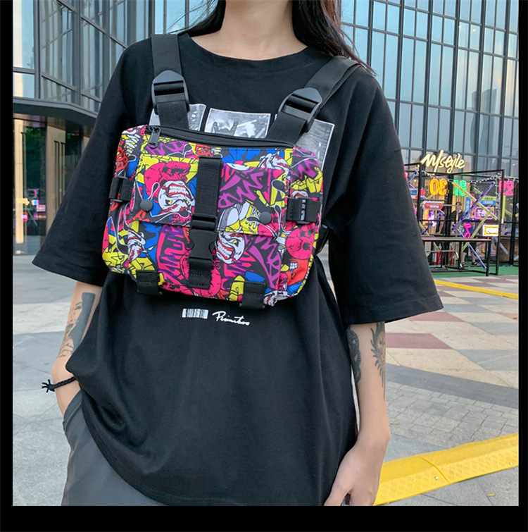 2021 New Work Clothes Vest Jacket Backpack Street Hip-hop Personality Trend Mechanical Style Tactical Hip Hop Chest Bag For Women display picture 9