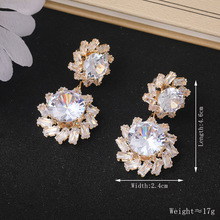 欧美跨境轻奢时尚耳环高级感聚会派对生日搭配精致耳饰锆石耳坠