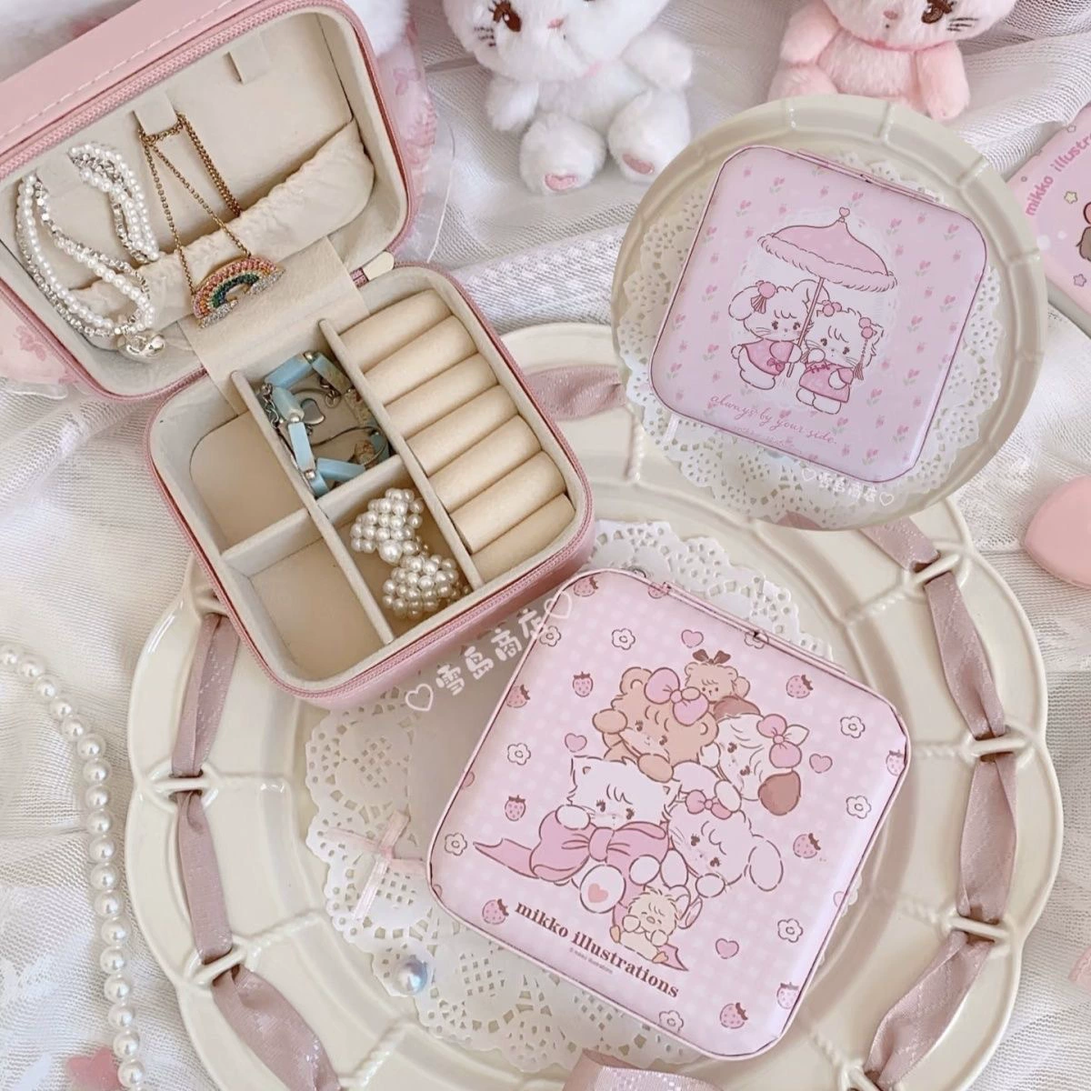 Серьги Mikko, коробка для хранения ювелирных изделий, портативная ювелирная коробка в стиле k, дорожные серьги, ожерелье, маленькое кольцо, шкатулка для драгоценностей