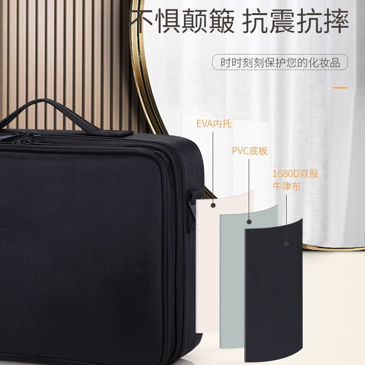 Cosmetic bag, handheld capacious shoulder bag, organizer bag