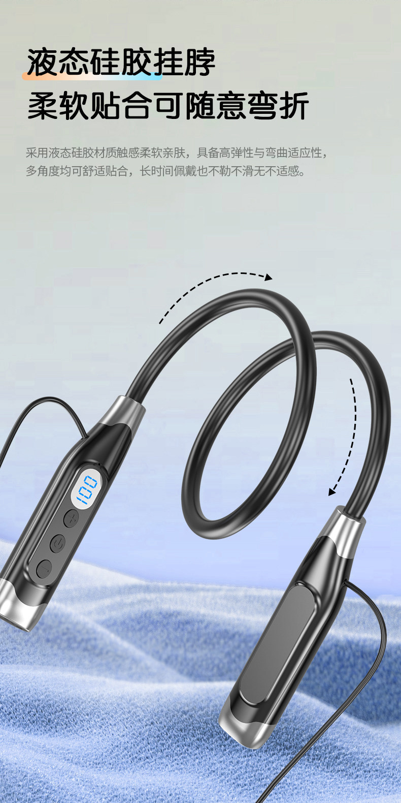 2025 New Model Neckband Bluetooth Karaoke Headphones with Card Slot, Heavy Bass, Long Standby Time, Suitable for Men and Women for Sports Wear