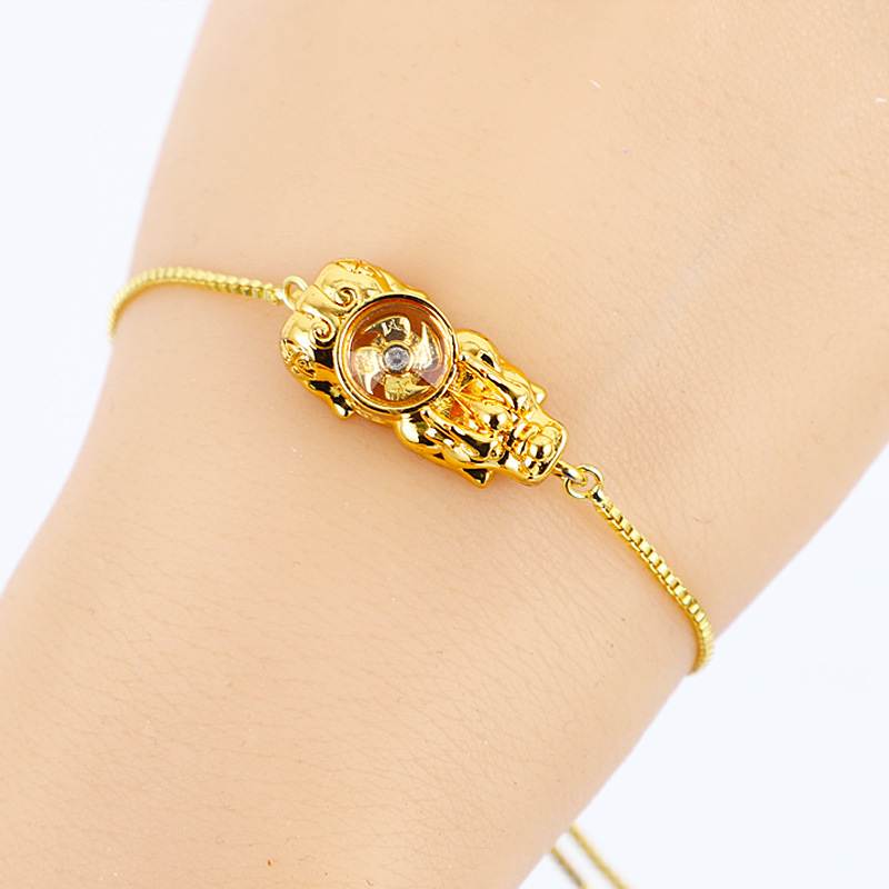 Jewelry factory wholesale foreign trade thailand southeast asia cross-border color-preserving gold-plated windmills fine gold chain red rope bracelet