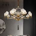 新中式全铜客厅吊灯卧室餐厅灯中国风现代简约设计师禅意别墅灯具