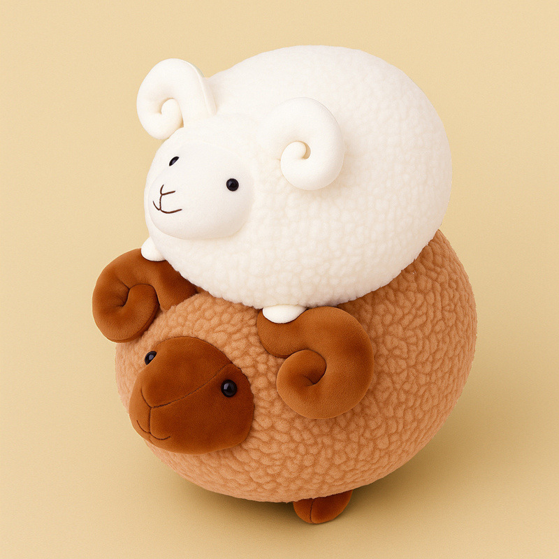 Caricatura encantadora muñeca de peluche muñeca de cordero muñeca de tela muñeca de cordero almohada regalo de cumpleaños mujer image 1