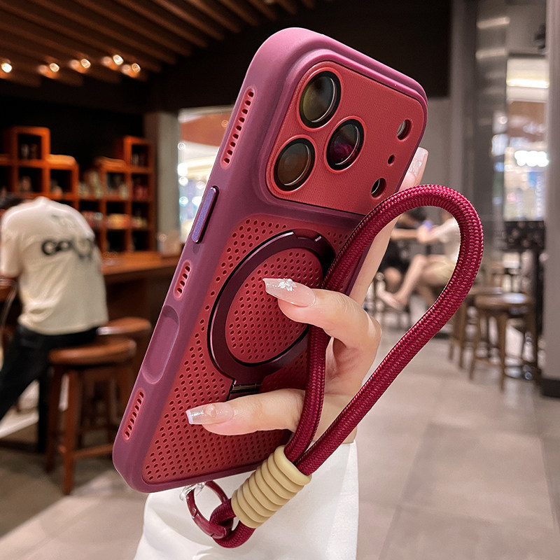 Funda Magnética con Soporte y Disipación de Calor de PC Anticaídas para iPhone 16 17 18 Pro