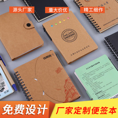 クラフト紙便箋本挿入メモ帳貼付は、はがれ付箋紙ロゴのアイデアn回貼付付箋の組み合わせを制定する