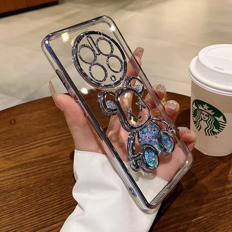 Huawei Mate70pro 流砂バイオレントクマ携帯電話ケース Puro70pro 電気メッキ x200 落下防止保護カバーに適しています。|undefined