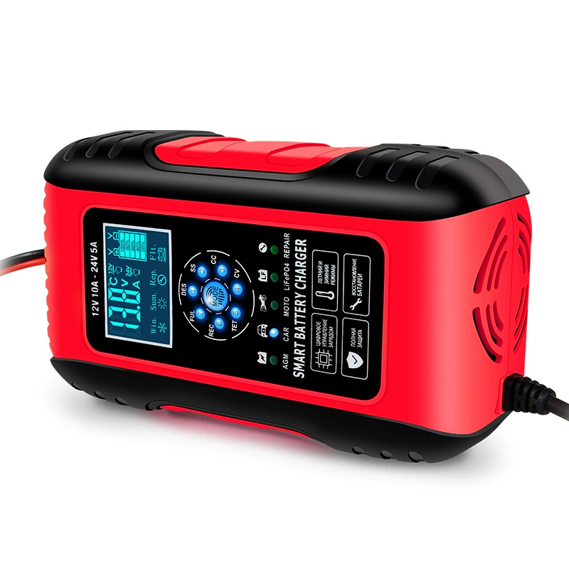 7-сегментный 12V24V10A зарядное устройство для мотоцикла автомобильный аккумулятор умное зарядное устройство индикация света лошади