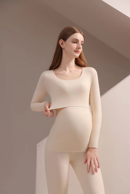 孕妇德绒秋衣秋裤保暖套装秋冬产后哺乳月子服睡衣7A打底衣家居服|undefined