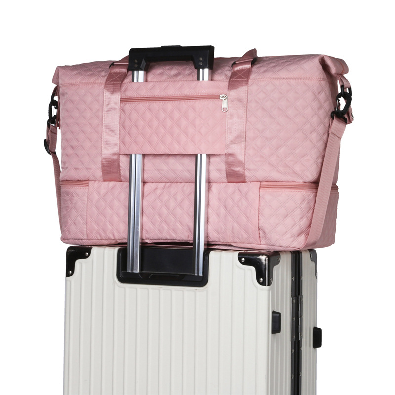 Nueva bolsa de viaje de gran capacidad Lingge Oxford, almacenamiento, expansión, entrega, separación en seco y húmedo, bolsa de fitness de yoga portátil