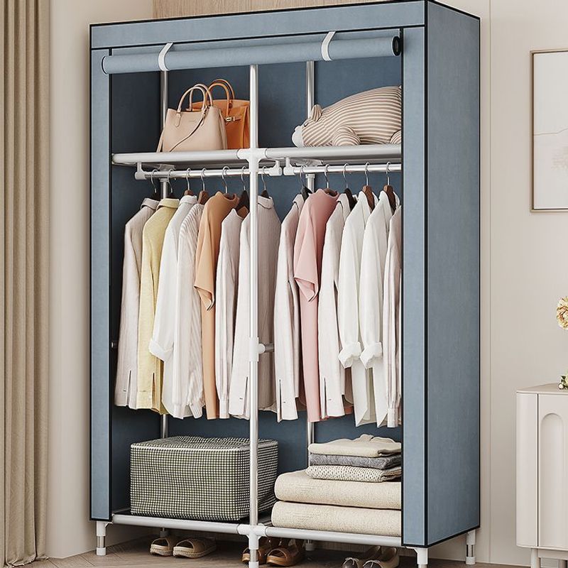 Simple Fabric Wardrobe for Home Bedroom, Simple Wardrobe for Rental Apartments, Sturdy and Durable, Assembled Wardrobe, Floor-Standing Clothes Rack Factory
