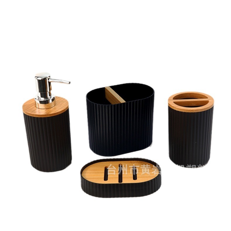 Kit de baño de lujo ligero baño doméstico herramientas de limpieza de baño artículos de higiene taza hidráulica caja de jabón soporte de cepillo de dientes