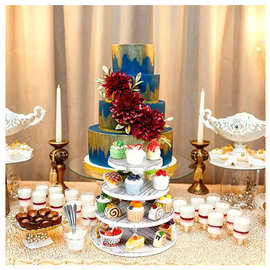 蛋糕架木质纸杯蛋糕架派对甜品展示用塔架可拆卸圆形分层置物架
