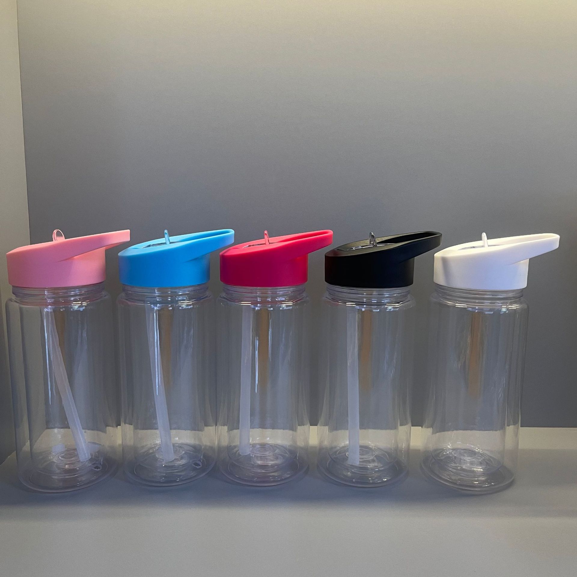 2024 estilo explosivo 16oz taza de paja de plástico protección del medio ambiente jelly acrílico color mason taza de plástico al por mayor