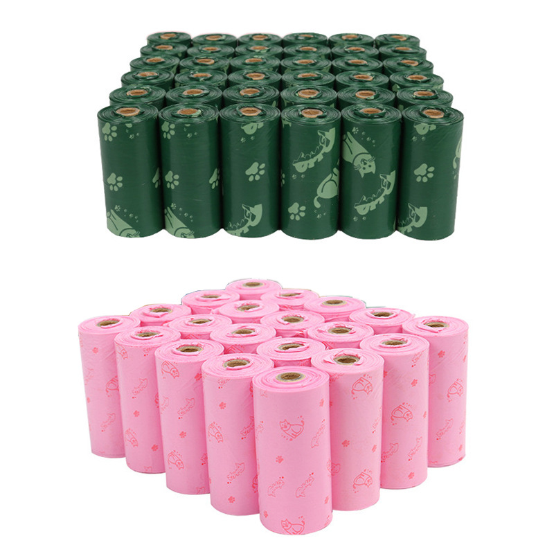 Bolsa de basura para mascotas de comercio exterior degradable solo rollo de heces bolsa de mierda bolsa de Amazon perro taburete bolsa de aseo para mascotas