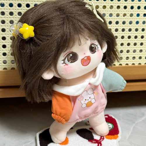 Baby clothes 10cm 20cm cotton doll sweatshirt rabbit ears lapel non-attribute doll doll can change clothes