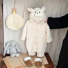 INS韩版宝宝冬装连体衣可爱婴儿衣服洋气外出服新生加厚保暖爬服