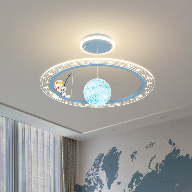 Espacio astronauta habitación infantil lámpara de dormitorio simple moderna estrella iluminación de la habitación nórdica creativa niño niña lámpara