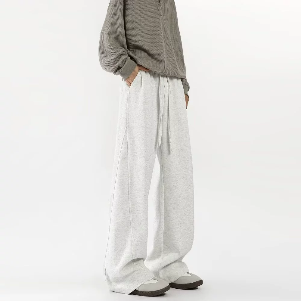 Черные гвардейские брюки мужские весенне-осенние американские брюки cleanfit свисают брюки плюс бархатные прямые ноги спортивные повседневные брюки