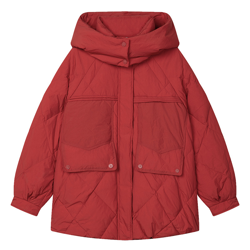plus size Loose Long Hooded White Duck Down Jacket 2024 Winter New Women's Thickened Warm Middle-aged Cotton-padded Jacket