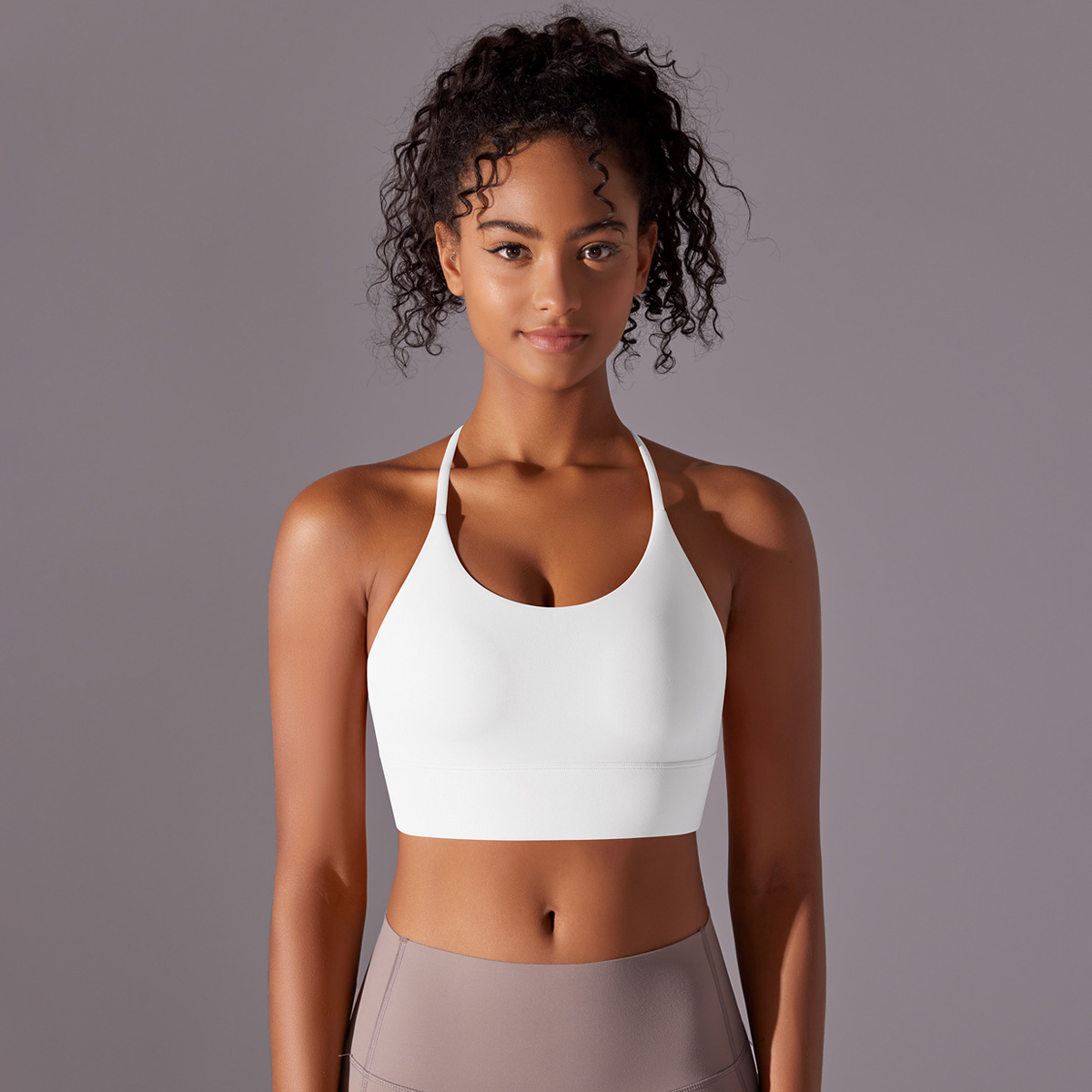 140g Weight Sleeveless Sleeve Length Nylon Fabric Type Short Top Length Halter Crisscross Tank Tops Type Fitness, Yoga, Sports Occasion Halter Neck Neckline Solid Color Pattern Sports Style Sports Solid Color Nylon Halter Neck Active Tops Halter Crisscross Tank 无