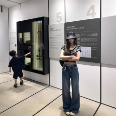 titi小姐姐【神裤上线】牛仔裤女复古宽松显瘦中高腰阔腿直筒长裤