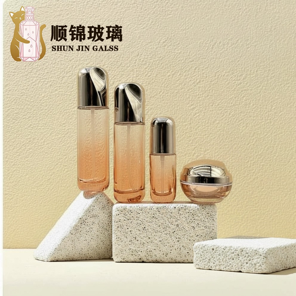 品牌同款套装玻璃瓶曲面瓶身护肤品瓶子包材膏霜乳液面霜爽肤水瓶