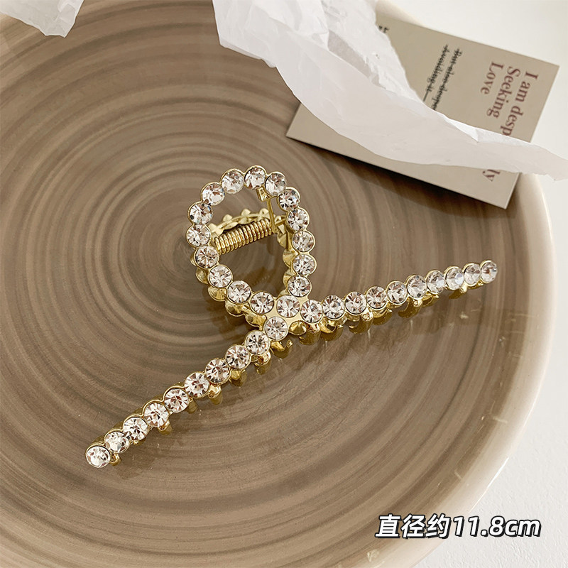 Korean Style Rhinestone ins Pearl Hairpin Women's Back of Head Large Grab Clip Hair Grab Hairpin Top Clip Shark Clip Headwear