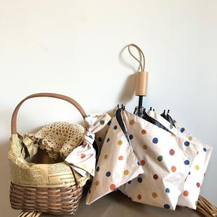 New Colorful Bean Series Sun Protection Uv Parasol Black Plastic Foldableing 70% off Umbrella Polka Dot Wooden Handle Umbrella with Logo Engraving