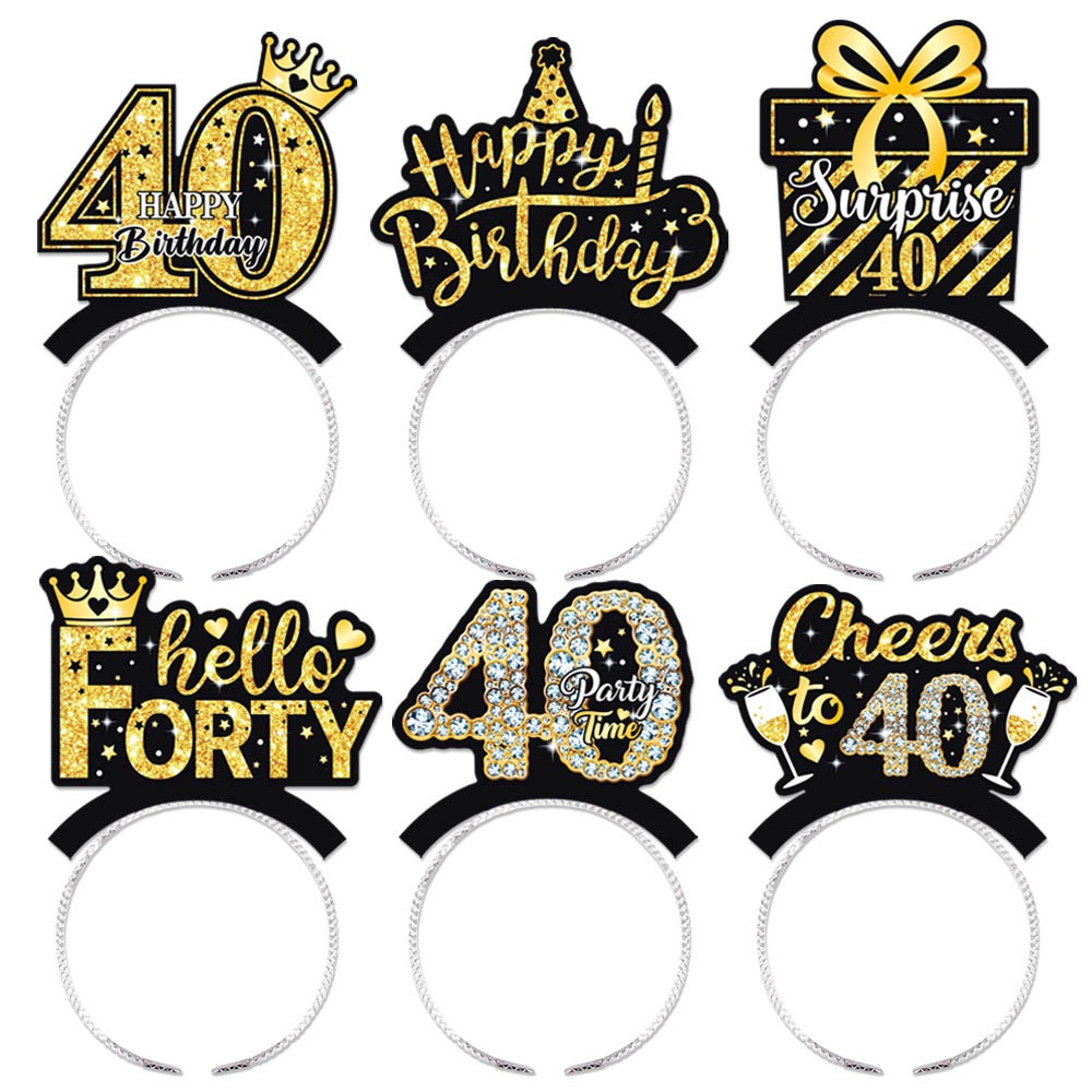 Nuevo estilo transfronterizo Diadema de cumpleaños Decoración de cumpleaños Accesorios fotográficos 30 40 cumpleaños Decoración de fiesta Diadema