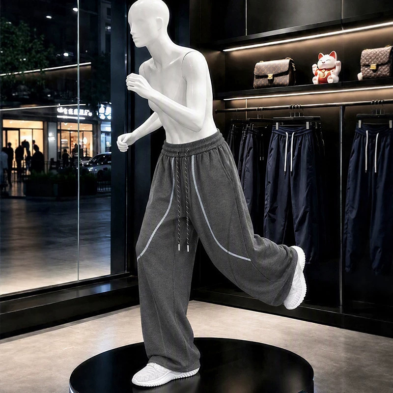 2026 Spring and Autumn New Hasselblad Line Color-Block Sports Pants for Men and Women, Loose Straight Wide-Leg Casual Curved Pants 2026 Spring and Autumn New Hasselblad Line Color-Block Sports Pants for Men and Women, Loose Straight Wide-Leg Casual Curved Pants