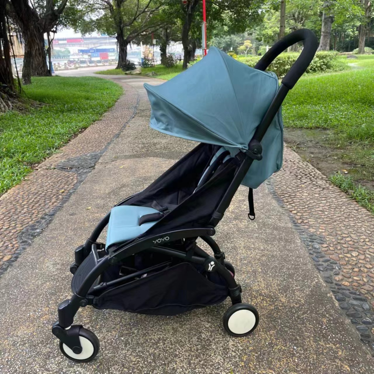 Vovo cochecito de bebé toldo cojín de techo cojín yoyo \ vovo mismo estilo plano de tres piezas accesorios de media mentira